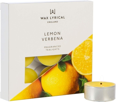 Wax Lyrical - Made in England - Fragranced Teelights Lemon Verbena - 9 Stück