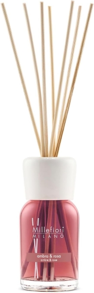 Millefiori Milano Reed Diffuser 100 ml - Ambra & Rosa