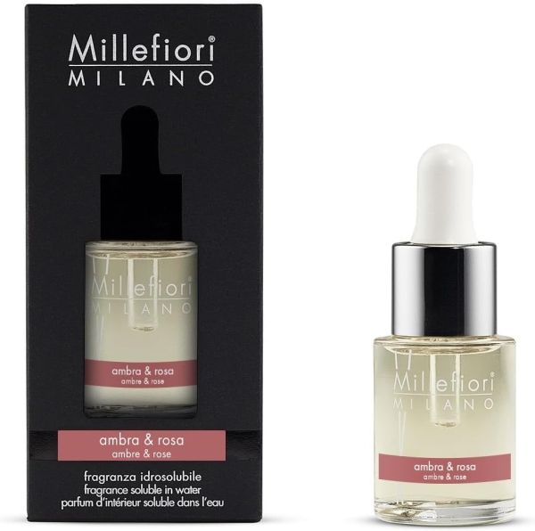 Millefiori Milano wasserlösliches Duftöl 15 ml - Ambra & Rosa