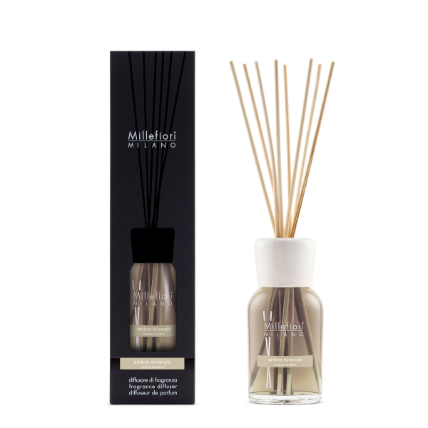 Millefiori Milano Reed Diffuser 250 ml - Ambra Minerale