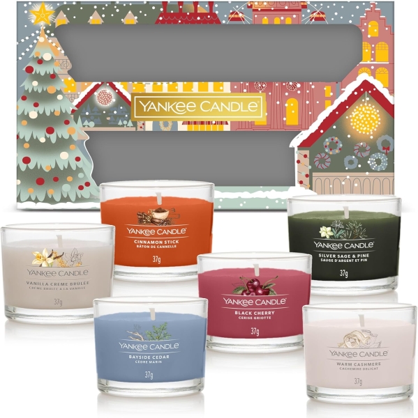 Yankee Candle Geschenkset Passport to the Holidays "6 duftende gefüllte Signature Votivkerzen"
