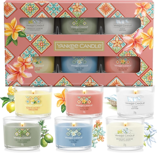 Yankee Candle Geschenkset Hello Italy Collection"6 duftende gefüllte Signature Votivkerzen"