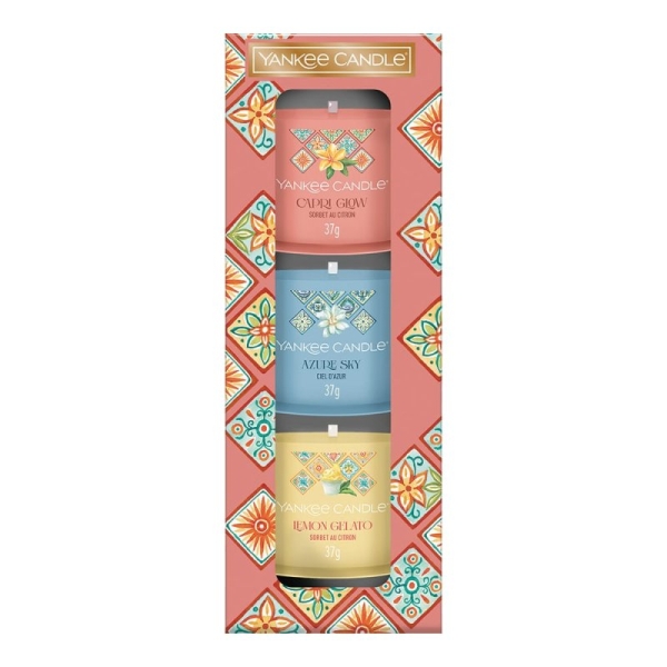 Yankee Candle Geschenkset Hello Italy Collection"3 duftende gefüllte Signature Votivkerzen"